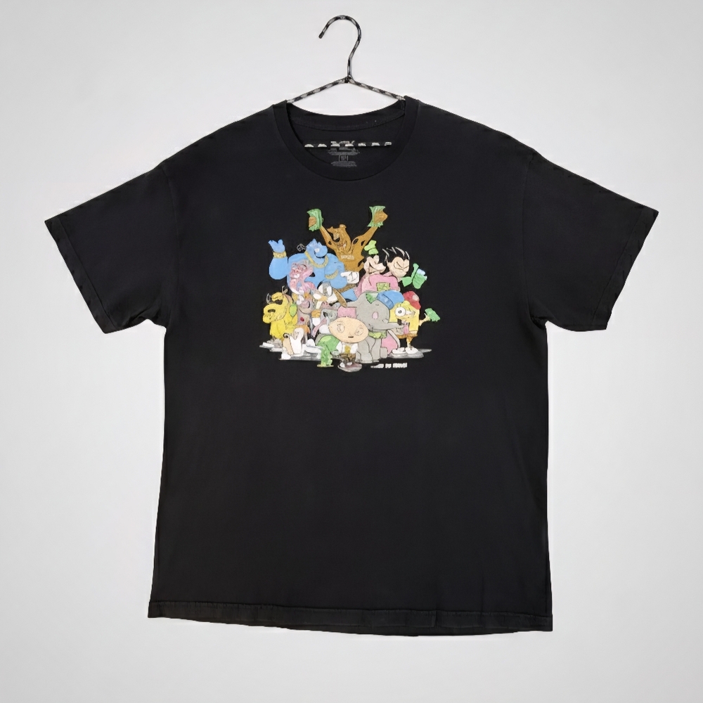 Men's XL DGK Black "Say No To Drugs" Cartoon Mashup Graphic T-Shirt